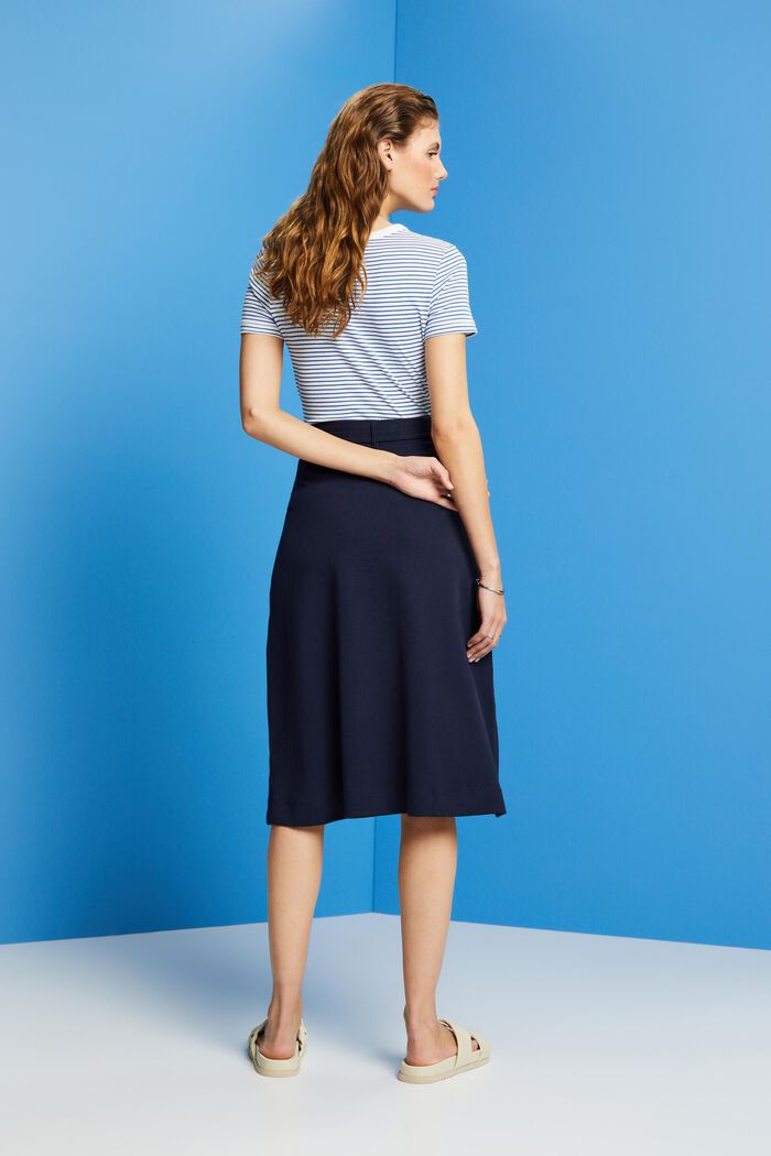 Jersey skirt with a belt, NAVY, detail image number 3