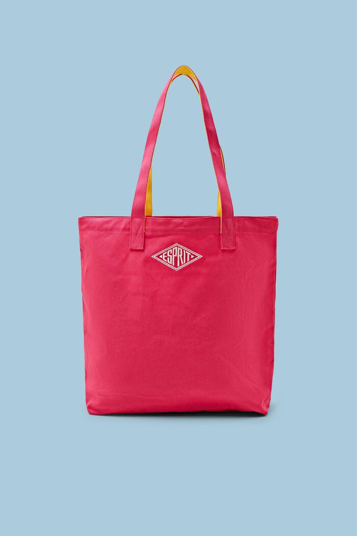 Logo Cotton Tote Bag, 桃紅色, detail image number 0