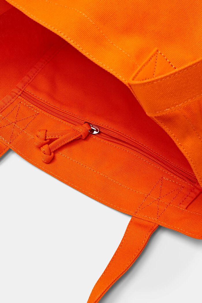 Cotton Logo Tote Bag, 橙紅色, detail image number 4