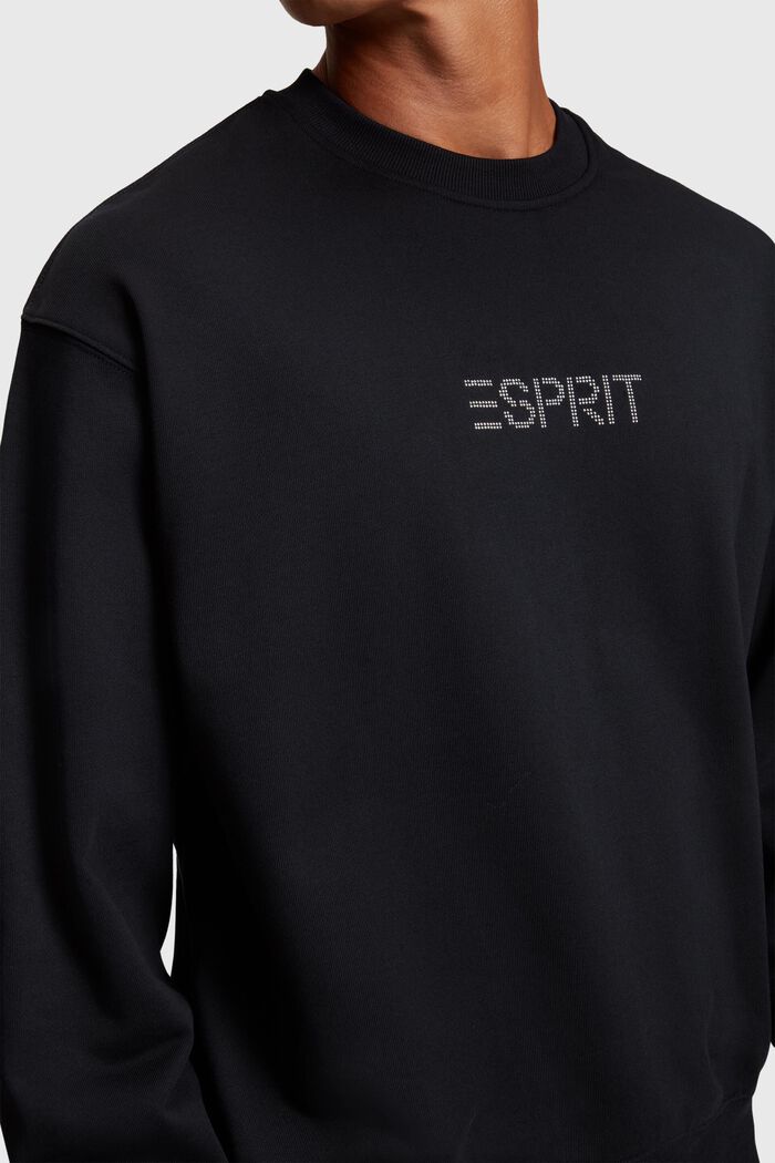 Stud logo applique sweatshirt, BLACK, detail image number 2