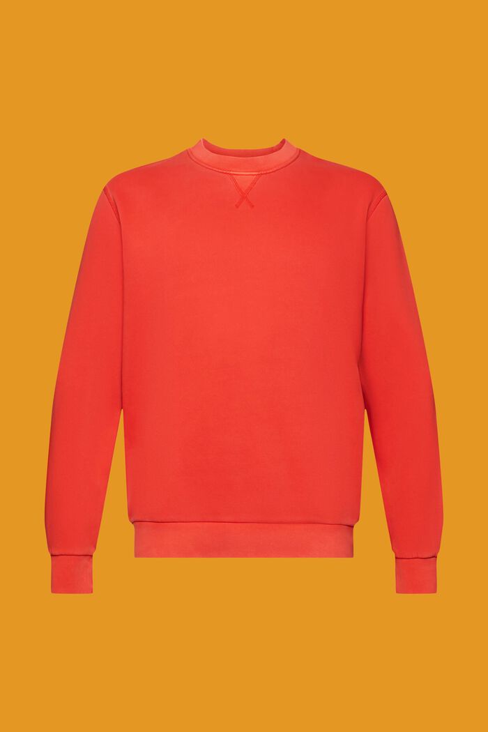 Plain regular fit sweatshirt, RED, detail image number 7