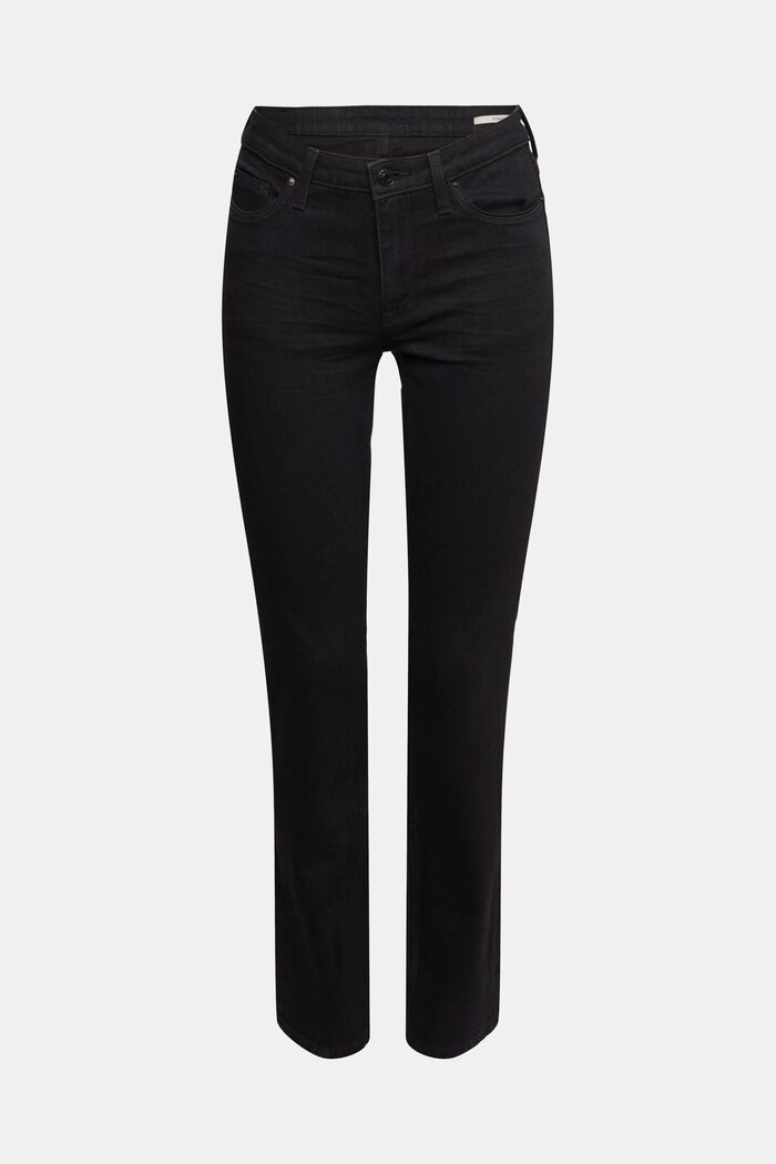 Straight leg stretch jeans, BLACK RINSE, detail image number 8
