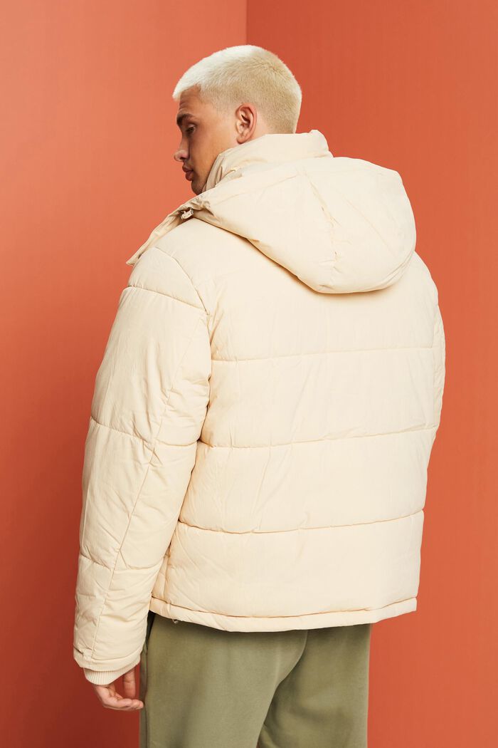Oversized short length puffer jacket, CREAM BEIGE, detail image number 3