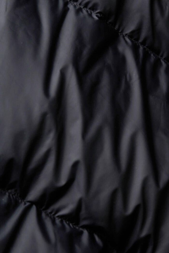 羽絨絎縫外套, 黑色, detail image number 5