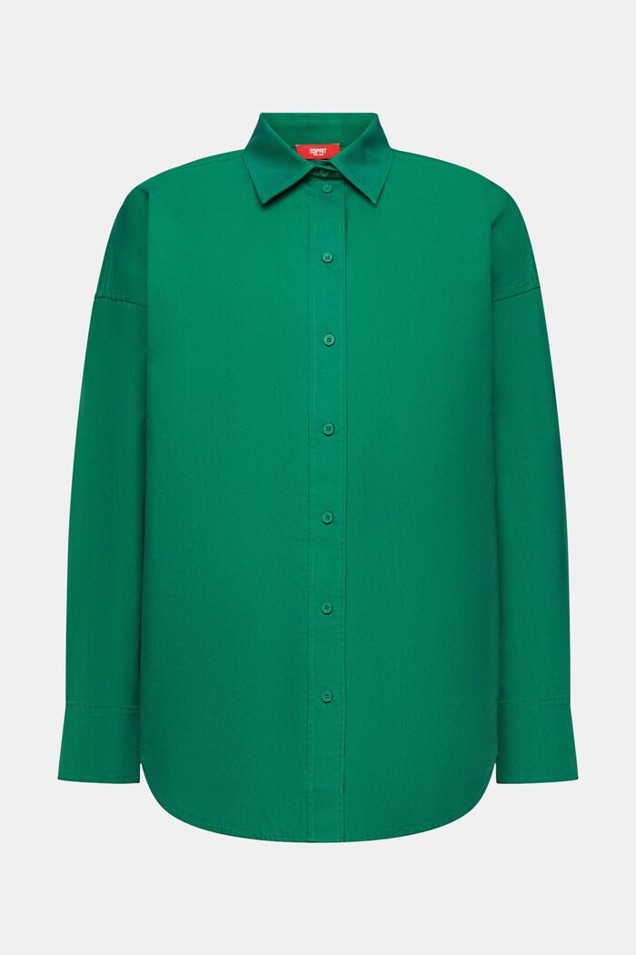 ‌棉質府綢恤衫, 深綠色, detail image number 5