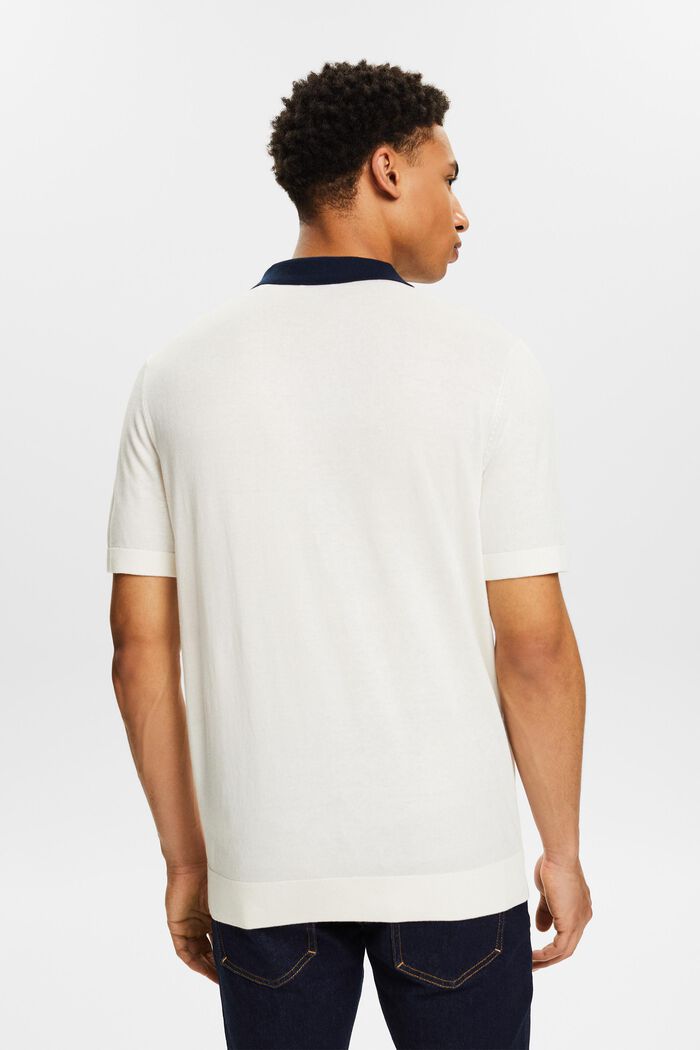 針織短袖POLO風恤衫, 白色, detail image number 2