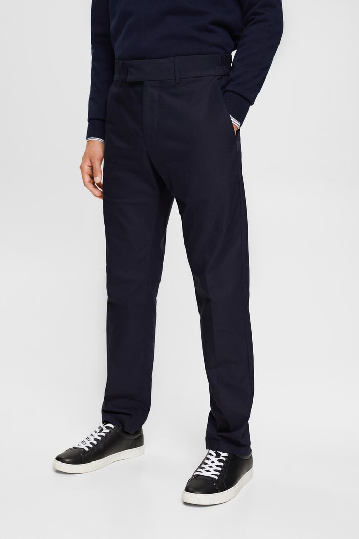 Slim fit trousers with elasticated waistband, NAVY, detail image number 0