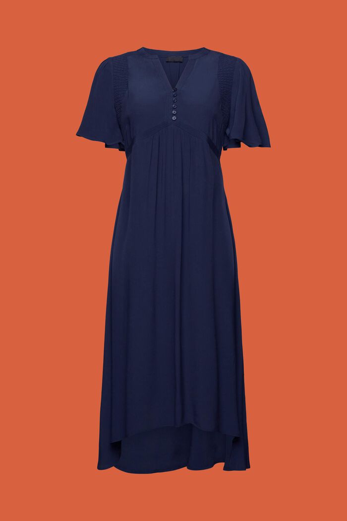 Midi dress with a fixed tie belt, NAVY, detail image number 6
