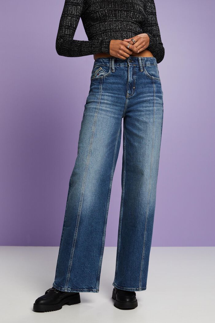 High-Rise Retro Wide Leg Jeans, BLUE MEDIUM WASHED, detail image number 0