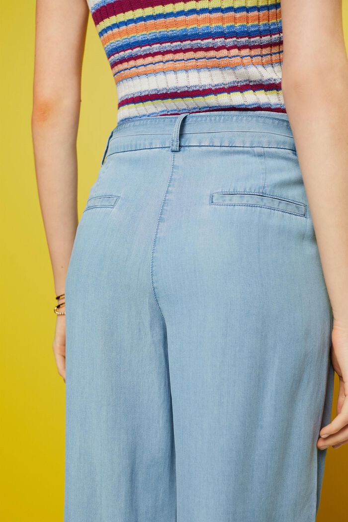 Cropped wide leg trousers, TENCEL™, BLUE LIGHT WASHED, detail image number 4