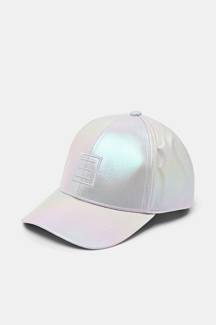 LOGO標誌金屬光感棒球帽, 銀色, detail image number 0