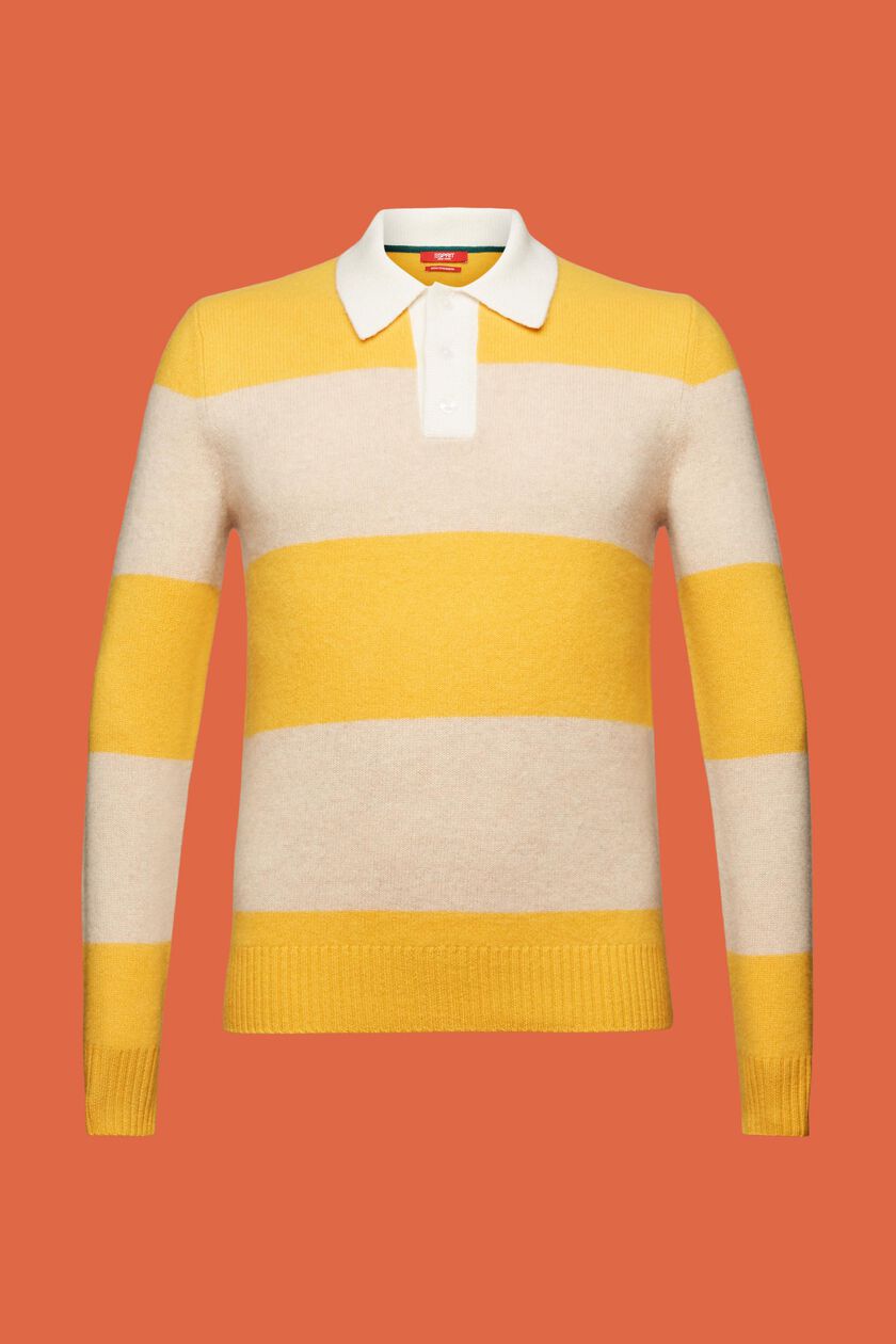 Rugby Stripe Cashmere Polo Sweater