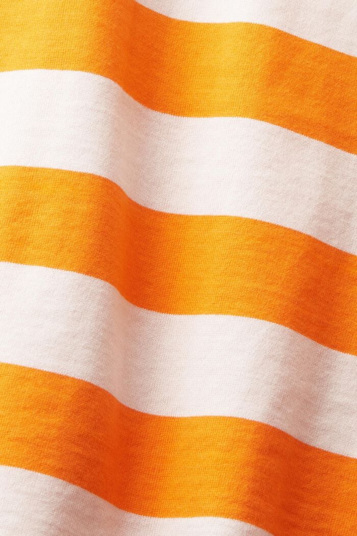 條紋LOGO標誌棉質T恤, 橙紅色, detail image number 5