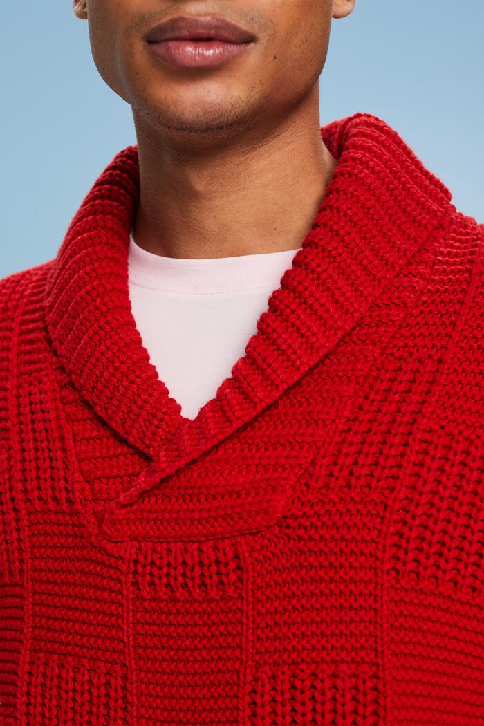 ‌加厚針織披肩款毛衣, 深紅色, detail image number 3