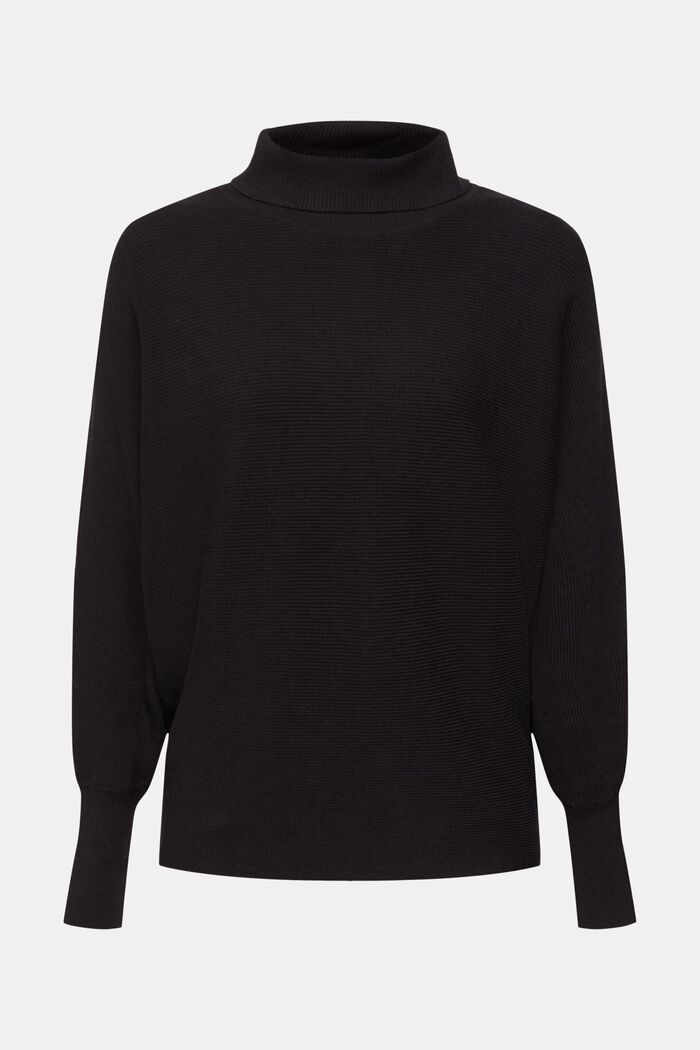 Batwing jumper with polo neck, BLACK, detail image number 6