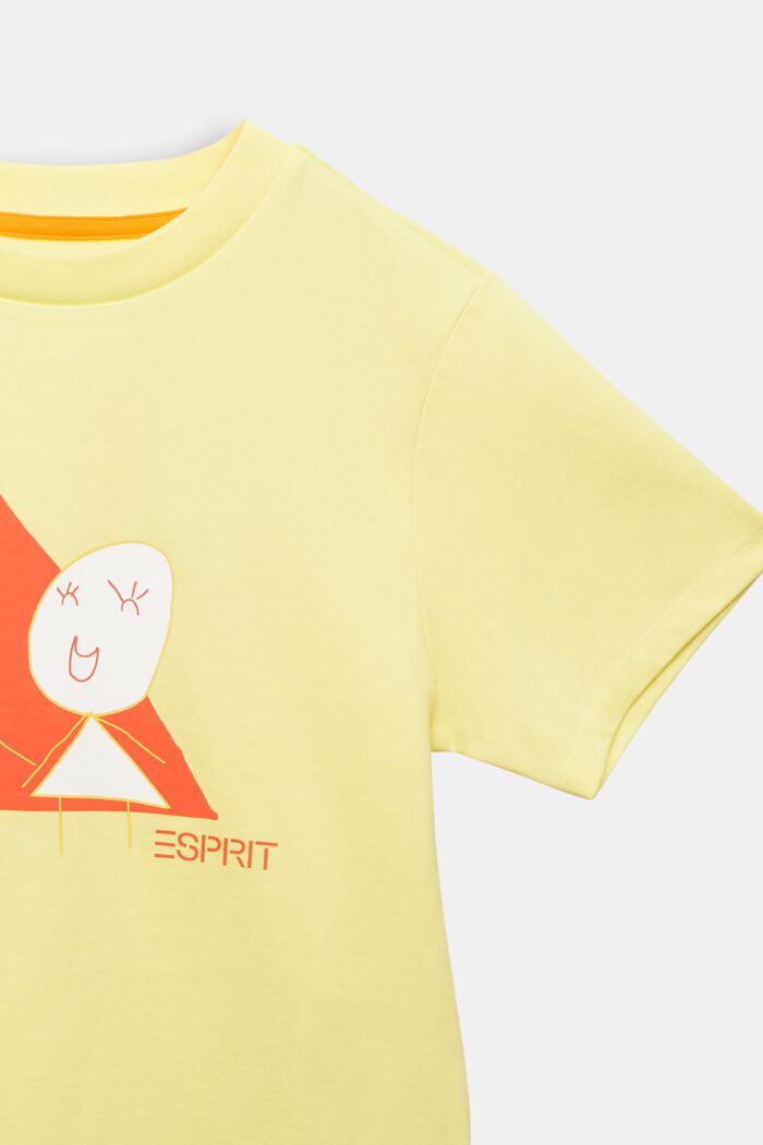 Graphic Cotton Jersey T-Shirt, PASTEL YELLOW, detail image number 4