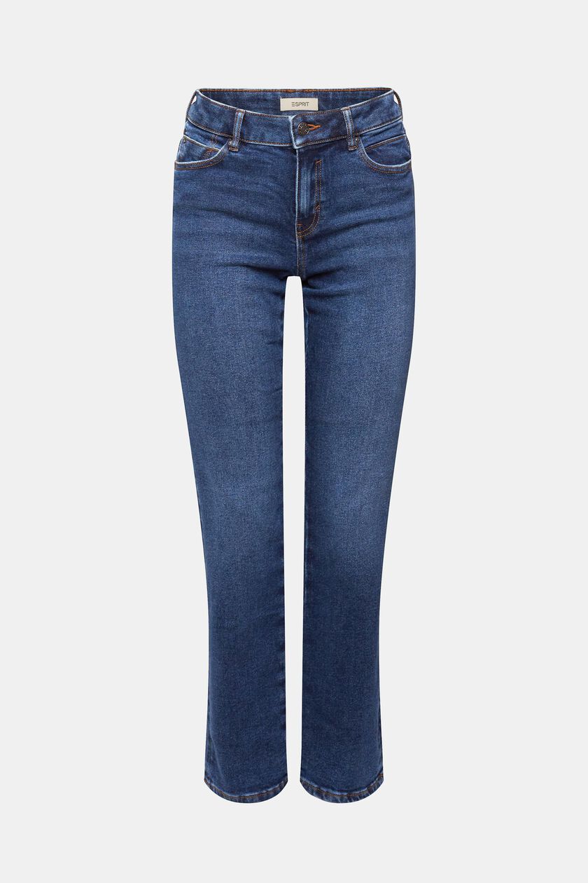High-rise straight leg jeans