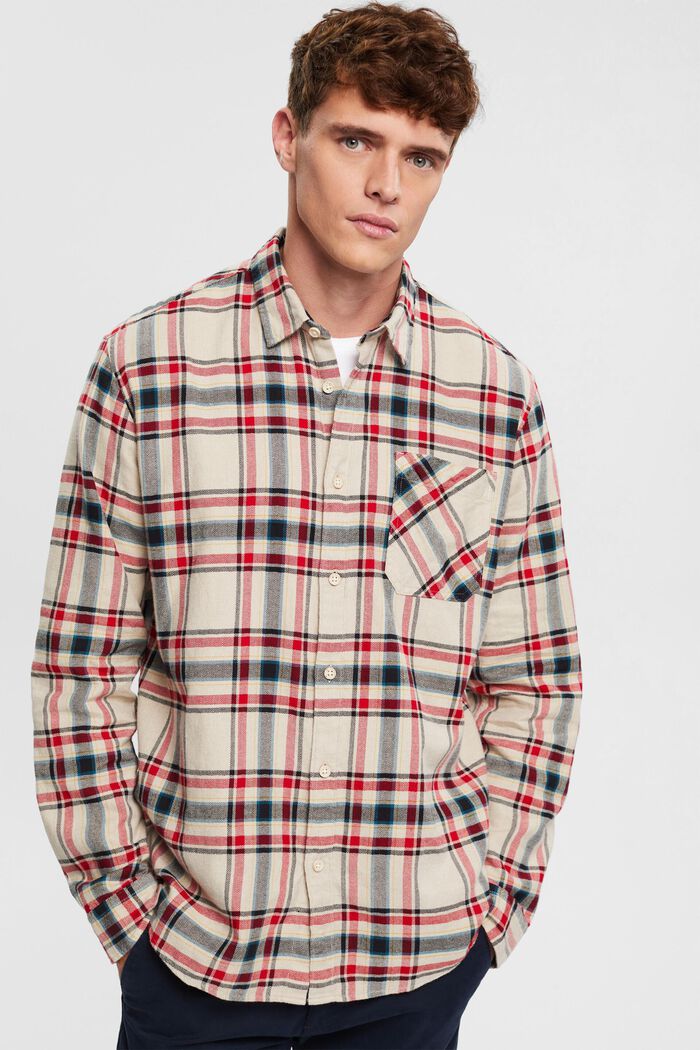 Checked flannel shirt, MEDIUM GREY, detail image number 1