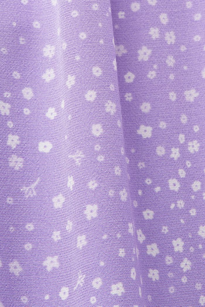 Printed Gathered Tie Back Midi Dress, PURPLE, detail image number 5