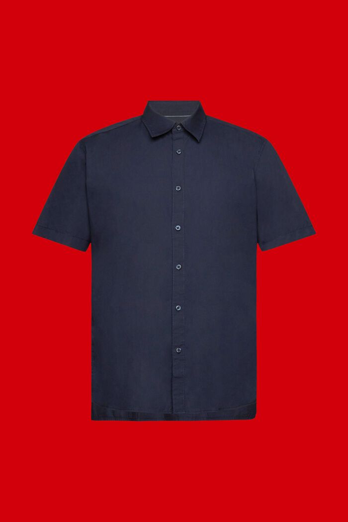 Short-sleeved sustainable cotton shirt, NAVY, detail image number 6