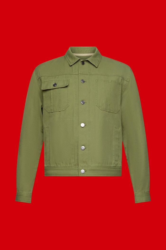 Cotton trucker jacket, OLIVE, detail image number 5