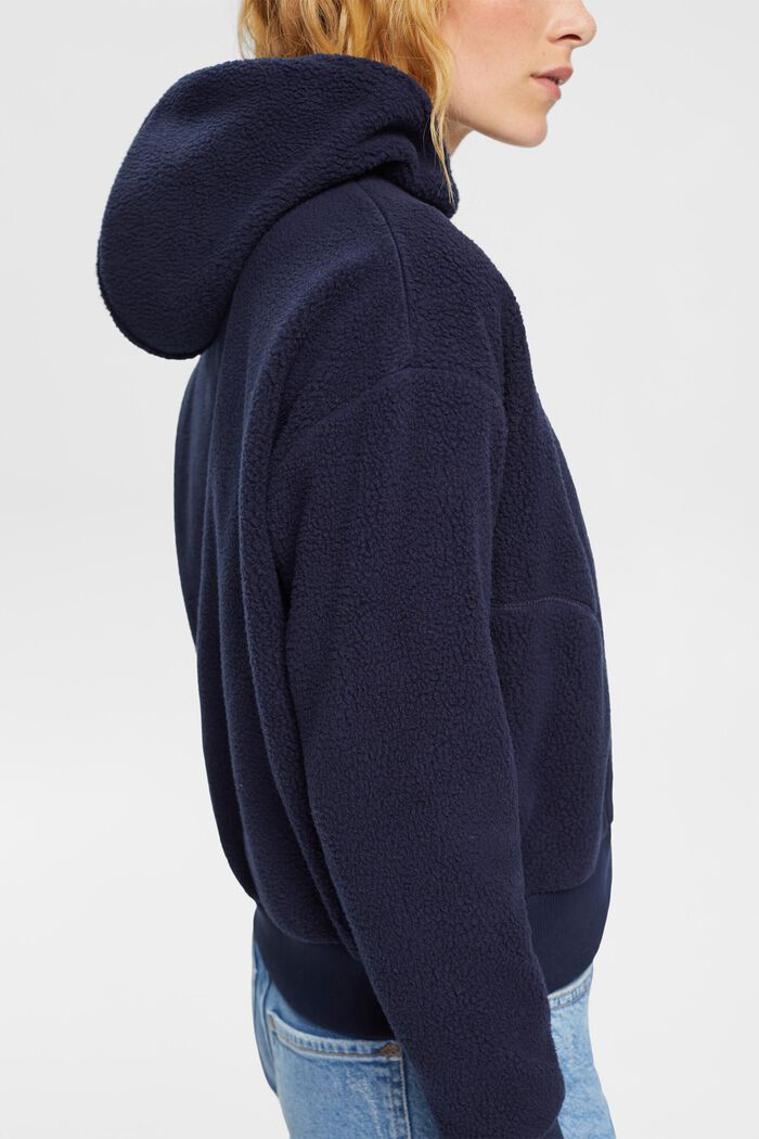Teddy borg fleece hoodie, NAVY, detail image number 2