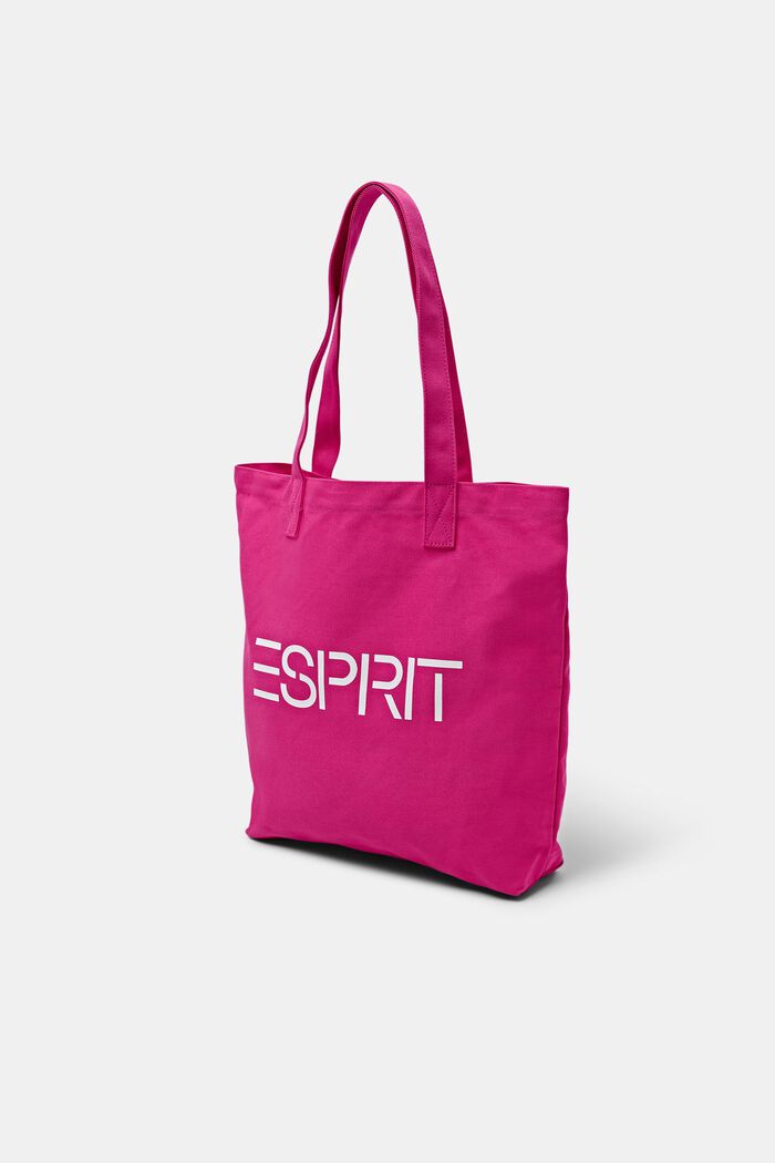 Logo Canvas Tote Bag, PINK FUCHSIA, detail image number 2