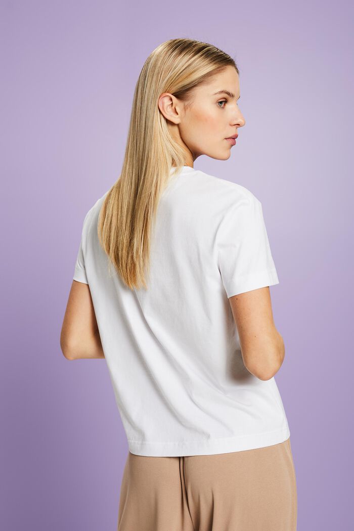 Pima Cotton Crewneck T-Shirt, WHITE, detail image number 2