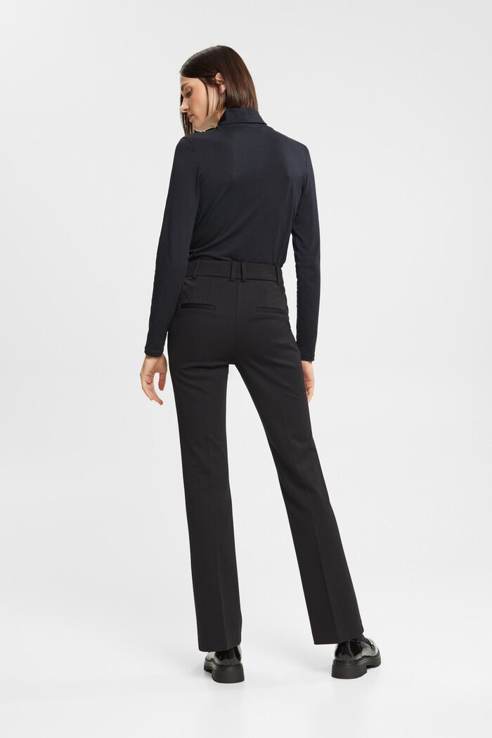 Stretchy high-rise bootcut trousers, BLACK, detail image number 3