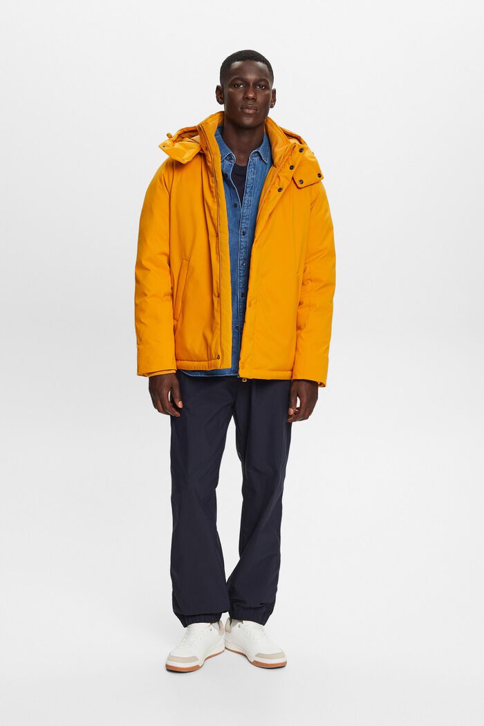 Hooded Down Coat, HONEY YELLOW, detail image number 0