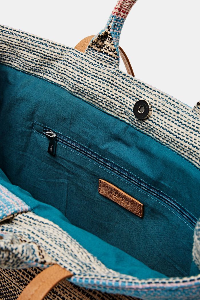 Shopper bag in multi-coloured design, MULTICOLOUR, detail image number 3