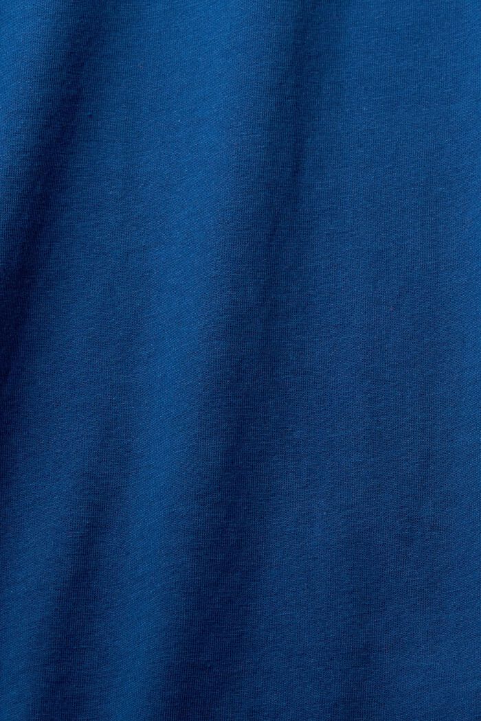 Logo Print Cotton T-Shirt, PETROL BLUE, detail image number 5