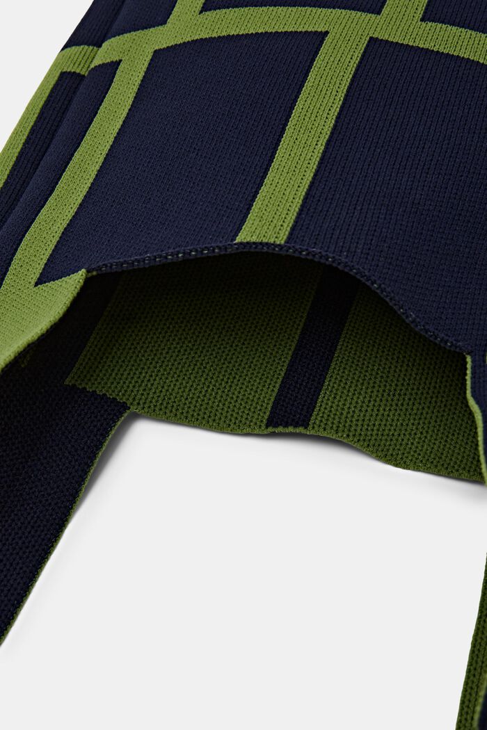 網格狀手挽袋, 海軍藍, detail image number 3
