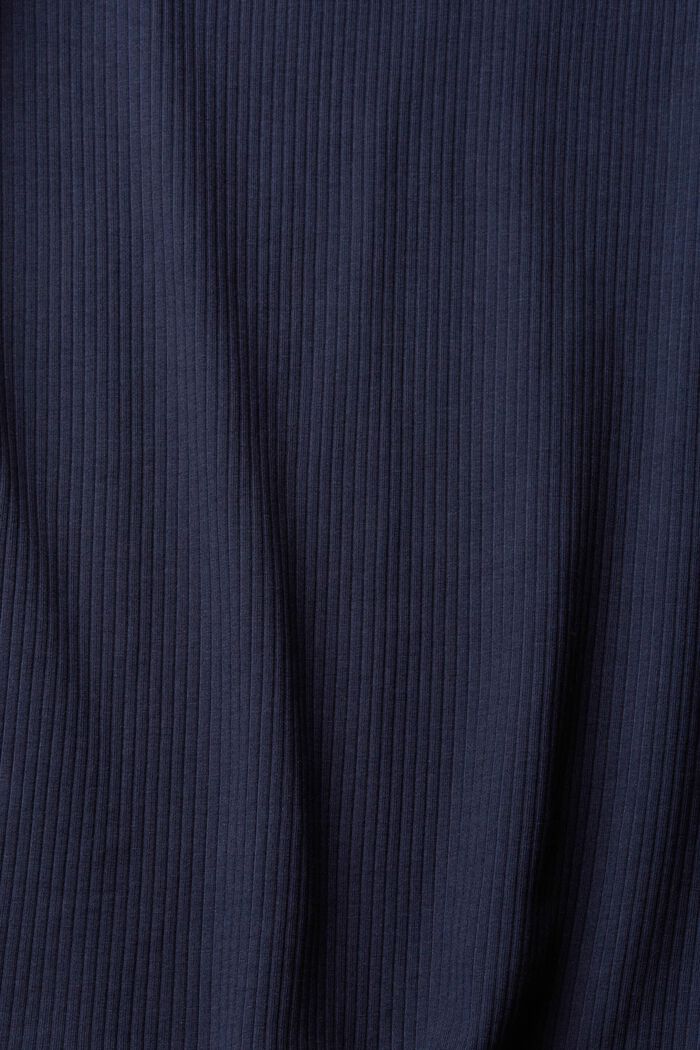 Ribbed long sleeve, stretch cotton, NAVY, detail image number 1