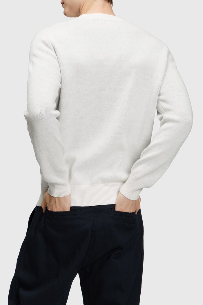 Crewneck jumper with cashmere, CREAM BEIGE, detail image number 1
