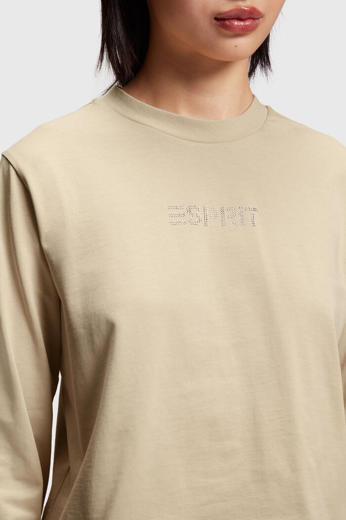 水鑽標誌 T 恤, 淺灰褐色, detail image number 2