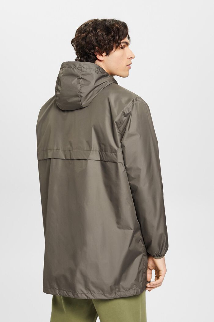 Lightweight Hooded Rain Jacket, KHAKI GREEN, detail image number 3