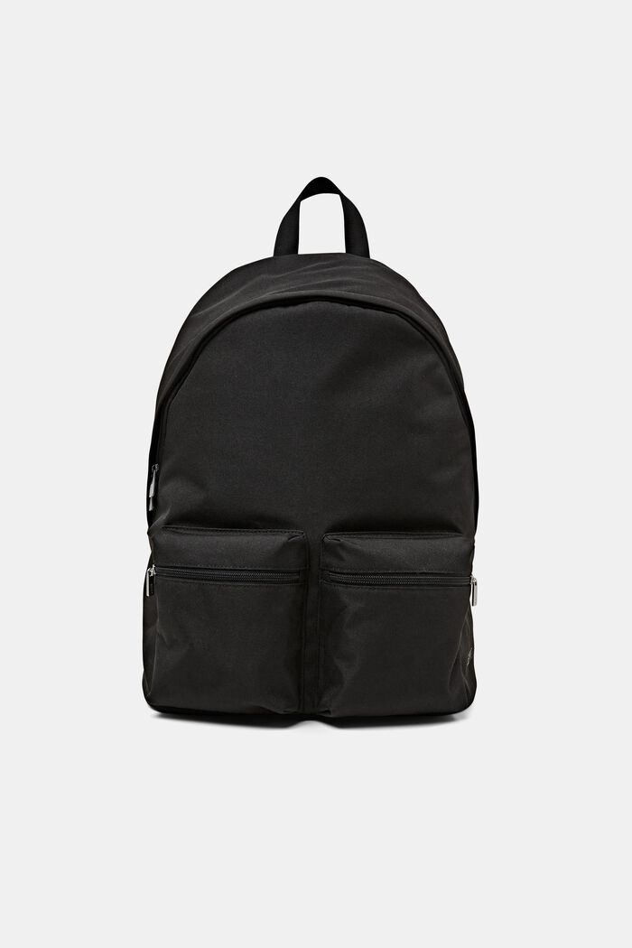Woven Zip Pouch Backpack, BLACK, detail image number 0