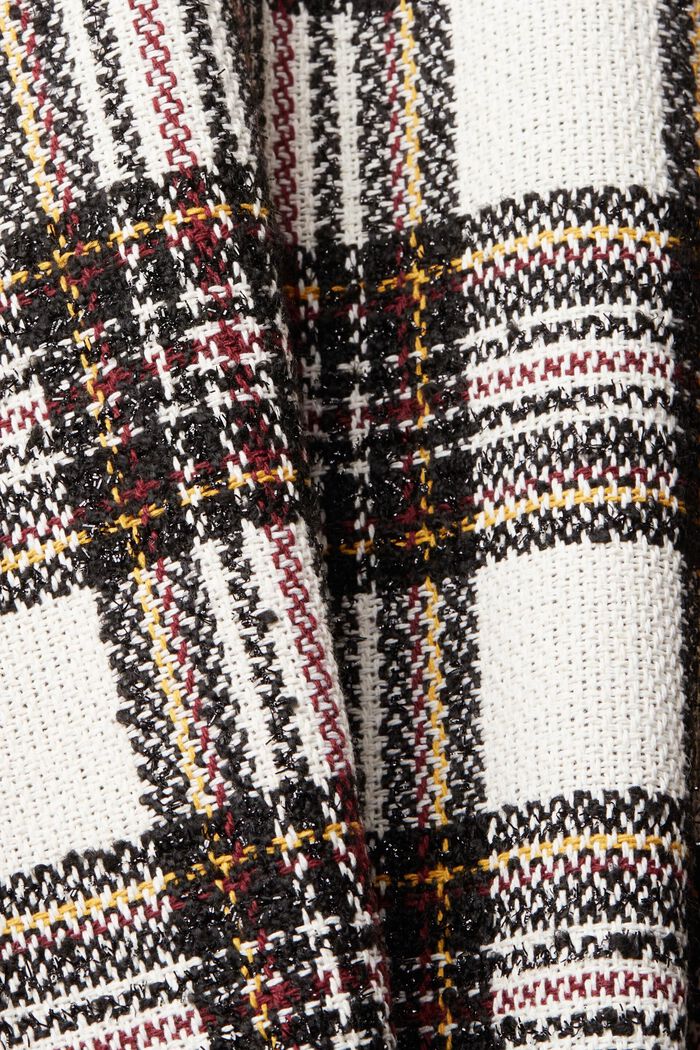 Plaid Double-Breasted Bouclé Blazer, OFF WHITE, detail image number 1