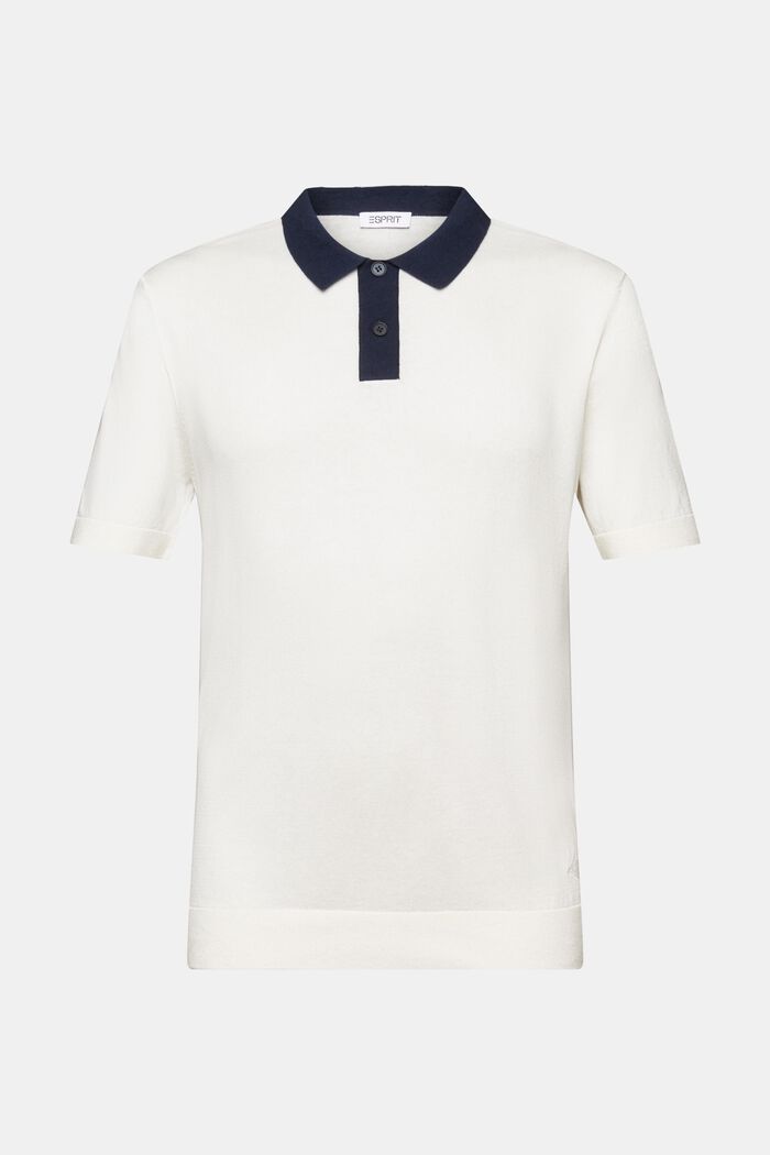 針織短袖POLO風恤衫, 白色, detail image number 6