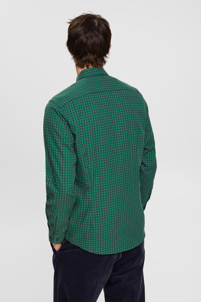 格紋修身襯衫, 藍綠色, detail image number 3