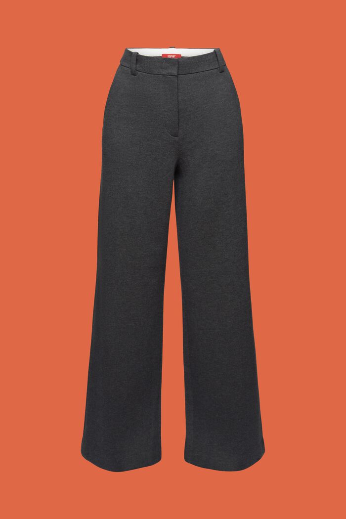 Organic Cotton-Blend Wide-Leg Trousers, DARK GREY, detail image number 7