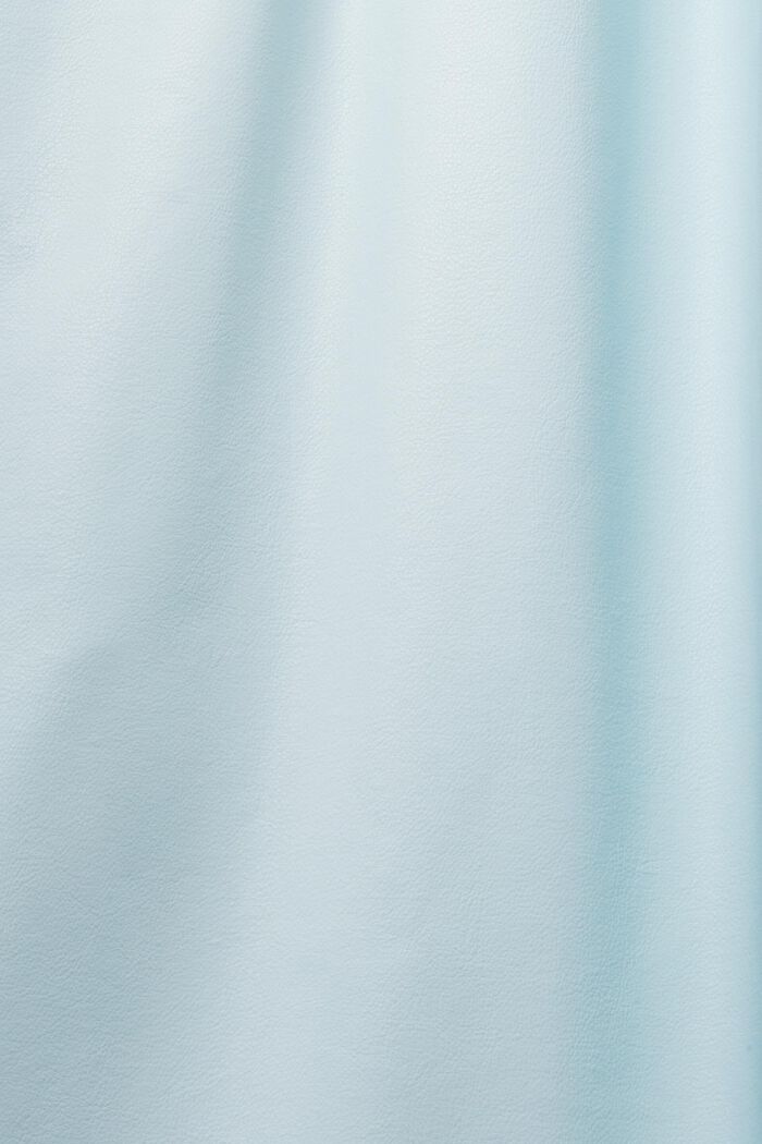 人造皮革襯衫式連衣裙, 淺湖水綠色, detail image number 4