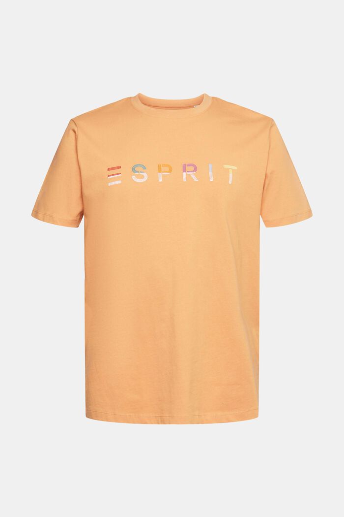 Jersey T-shirt with an embroidered logo, PEACH, detail image number 2