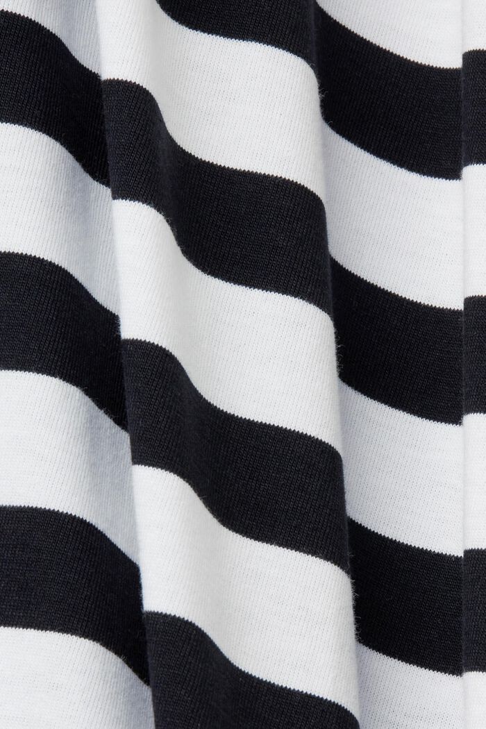 Striped Cotton T-Shirt, BLACK, detail image number 6