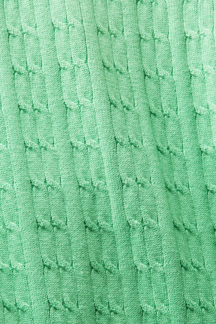 V領絞花針織開衫, LIGHT GREEN 2, detail image number 5