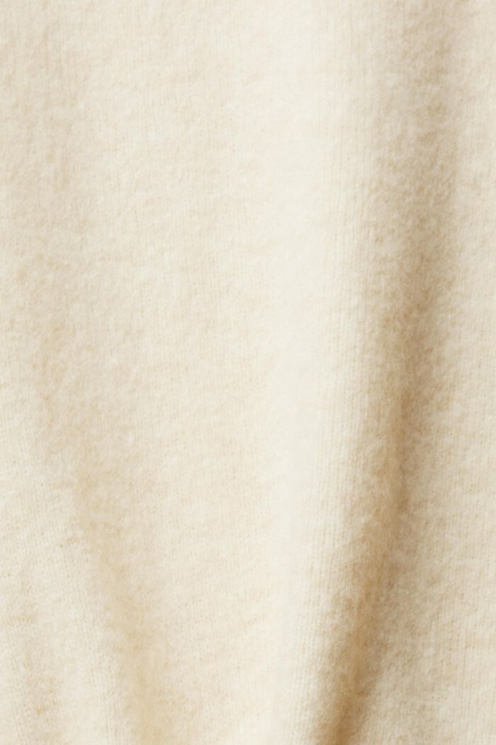 羊毛混紡企領針織上衣, 米色, detail image number 1