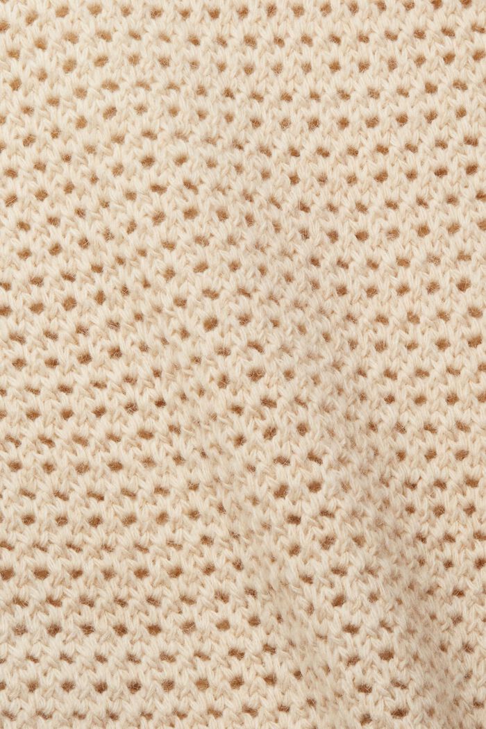 Alpaca blend: textured knit jumper, CREAM BEIGE, detail image number 1