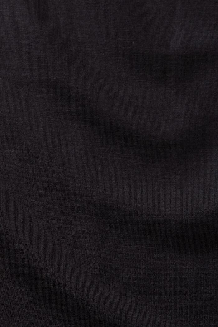 開衩領口女裝上衣, 黑色, detail image number 5