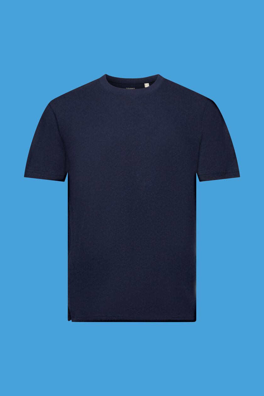 Crewneck t-shirt, cotton-linen blend